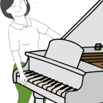 Piano being carried down the stairs