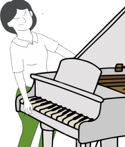 Piano being carried down the stairs